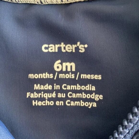Carter's Long Sleeve Rashguard Navy Blue Expert Swim Captain Club size 6 Months - Picture 7 of 8